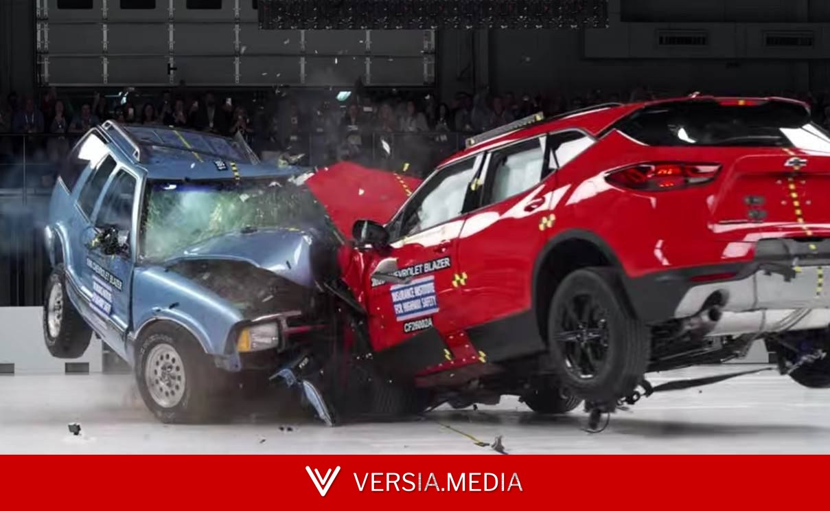 Teste de colisão entre Chevrolet Blazer 1996 e 2026 prova a evolução dos carros em 30 anos