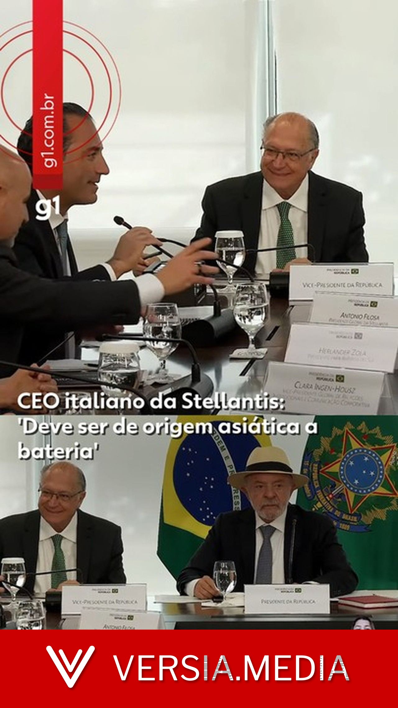 CEO italiano da Stellantis alfineta após microfone falhar em reunião com Lula: 'Deve ser de origem asiática a bateria'